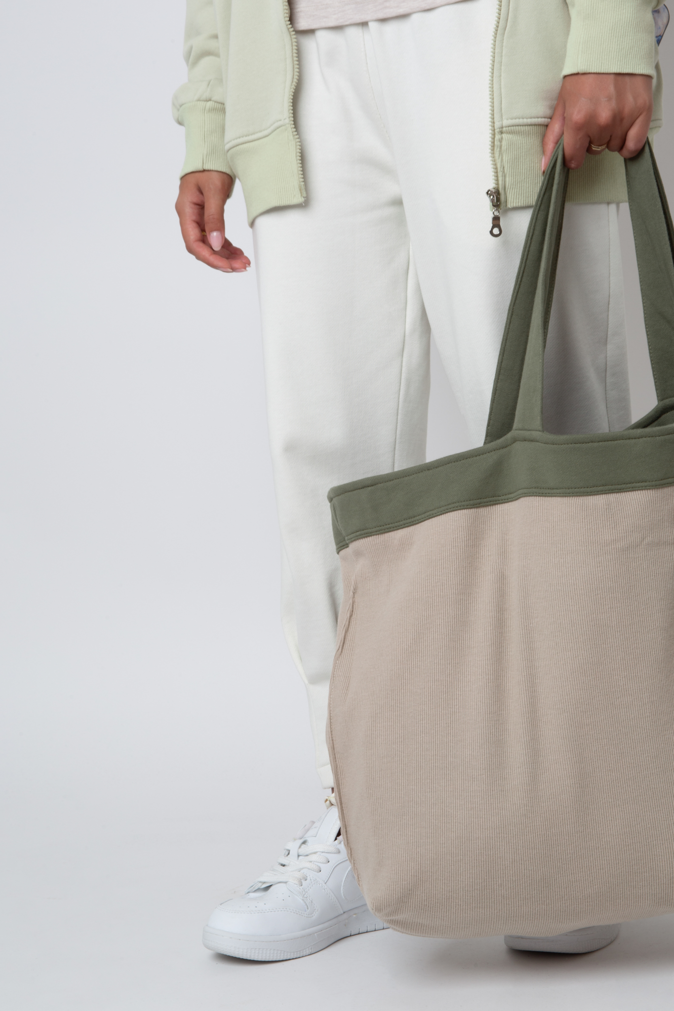 FEMI STORIES DOUBLE-SIDED SHOPPER BAG KHAKI - BORA BORA