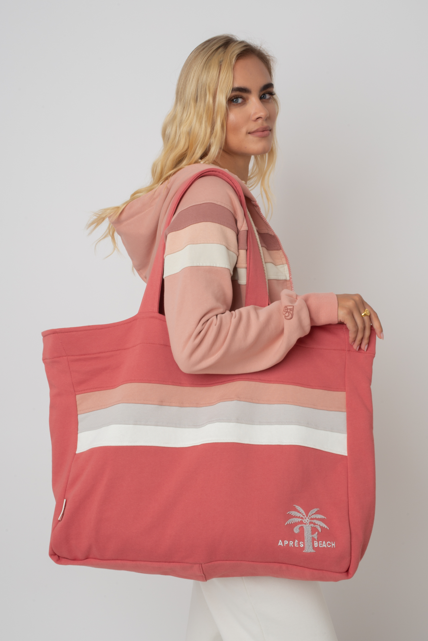 DWUSTRONNA TORBA TYPU SHOPPER  BRZOSKWINIOWA - BORA BORA