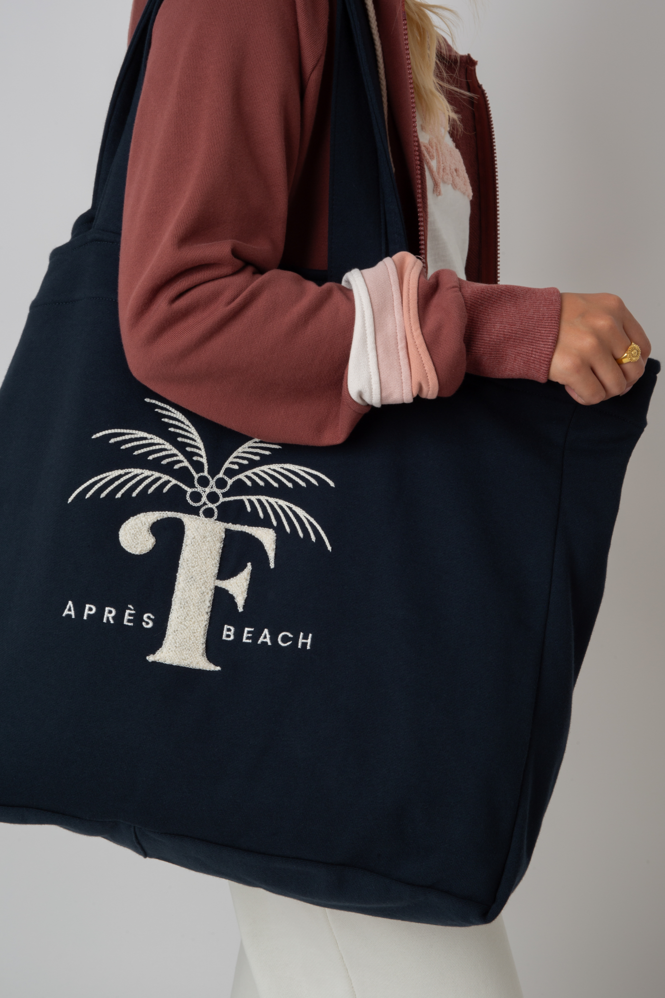 DWUSTRONNA TORBA TYPU SHOPPER FEMI STORIES GRANATOWA - BORA BORA