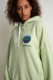 BLUZA OVERSIZE Z KAPTUREM PISTACJOWA - SANIBEL