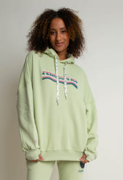 BLUZA OVERSIZE Z KAPTUREM PISTACJOWA - MOON CAY