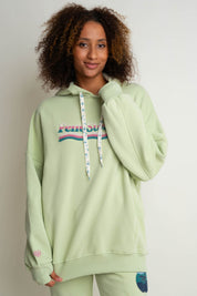 BLUZA OVERSIZE Z KAPTUREM PISTACJOWA - MOON CAY