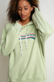 BLUZA OVERSIZE Z KAPTUREM PISTACJOWA - MOON CAY