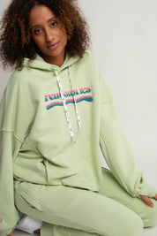 BLUZA OVERSIZE Z KAPTUREM PISTACJOWA - MOON CAY