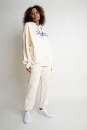 BLUZA OVERSIZE Z KAPTUREM ECRU - MOON CAY