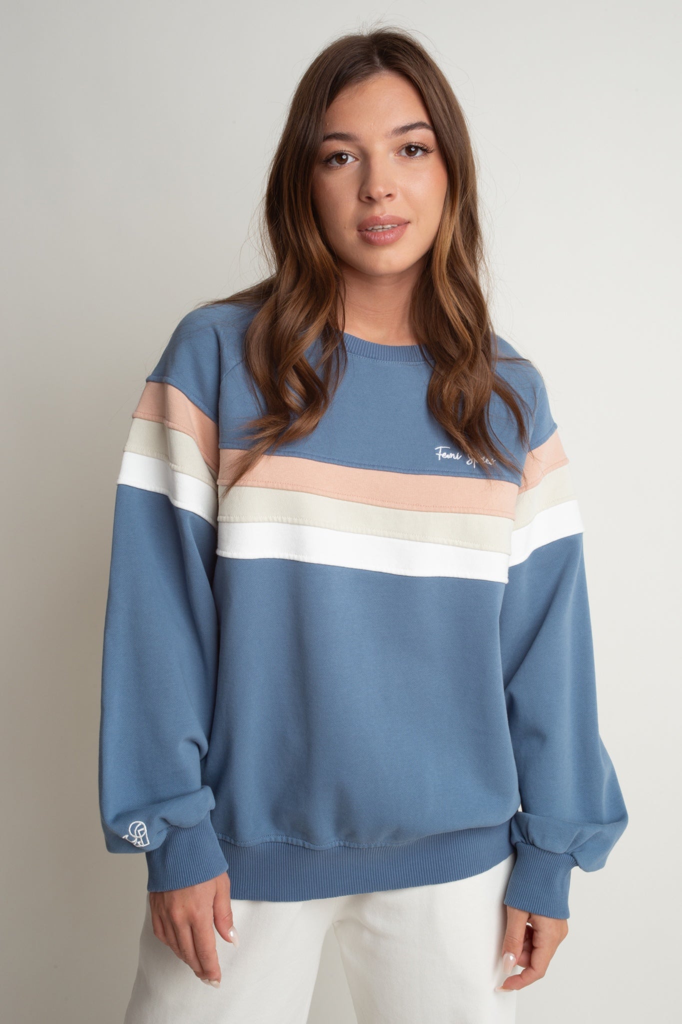 BLUZA TYPU CREWNECK CIEMNONIEBIESKI - ANNIE