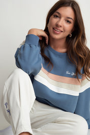 BLUZA TYPU CREWNECK CIEMNONIEBIESKI - ANNIE