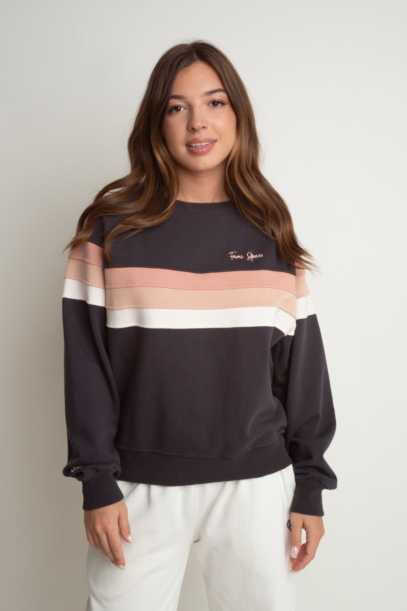 BLUZA TYPU CREWNECK CIEMNOSZARY - ANNIE