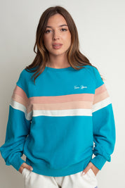 BLUZA TYPU CREWNECK TURKUSOWA - ANNIE