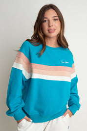 BLUZA TYPU CREWNECK TURKUSOWA - ANNIE