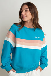 BLUZA TYPU CREWNECK TURKUSOWA - ANNIE