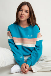 BLUZA TYPU CREWNECK TURKUSOWA - ANNIE