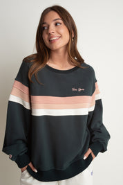 BLUZA TYPU CREWNECK CIEMNOZIELONY - ANNIE