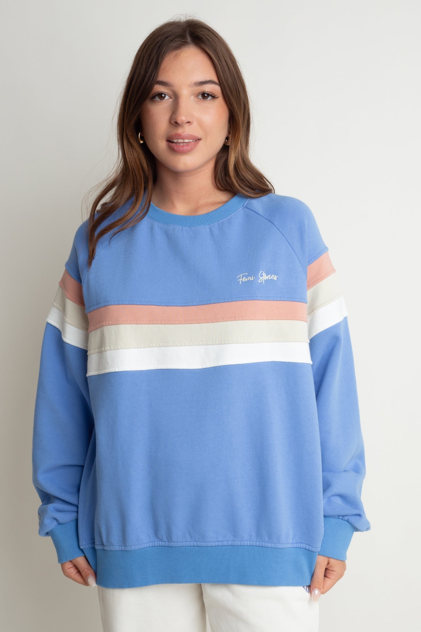 BLUZA TYPU CREWNECK NIEBIESKI - ANNIE