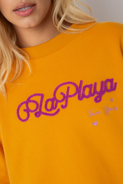 BLUZA LA PLAYA TYPU CREWNECK POMARAŃCZOWA - VALD