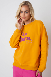 BLUZA LA CHICA TYPU CREWNECK POMARAŃCZOWA - VALD