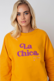 BLUZA LA CHICA TYPU CREWNECK POMARAŃCZOWA - VALD