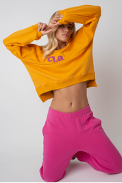 BLUZA LA CHICA TYPU CREWNECK POMARAŃCZOWA - VALD