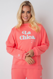 BLUZA LA CHICA TYPU CREWNECK KORALOWA - VALD