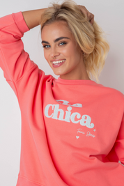 BLUZA LA CHICA TYPU CREWNECK KORALOWA - VALD