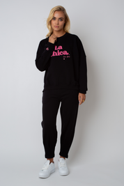 BLUZA LA CHICA TYPU CREWNECK CZARNA - VALD