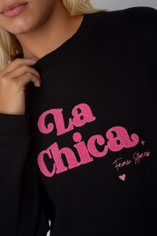 BLUZA LA CHICA TYPU CREWNECK CZARNA - VALD