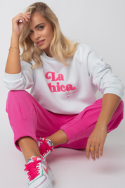 BLUZA LA CHICA TYPU CREWNECK BIAŁA - VALD