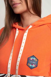 ORANGE/BROWN ZEBRA PRINT HOODIE - CAROL