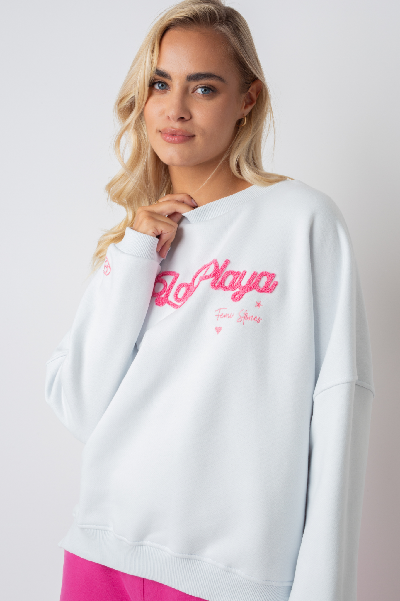 BLUZA LA PLAYA TYPU CREWNECK BIAŁA - VALD