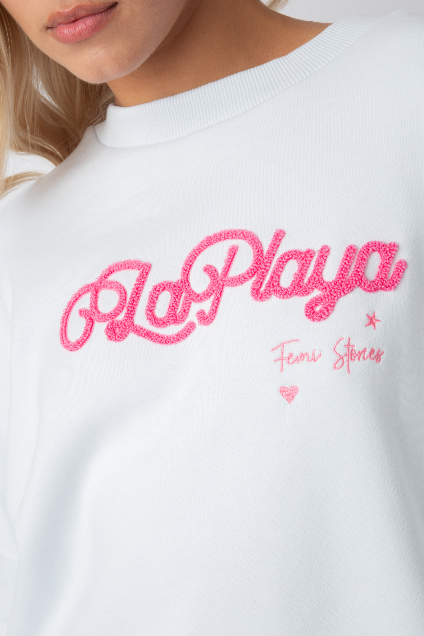 BLUZA LA PLAYA TYPU CREWNECK BIAŁA - VALD