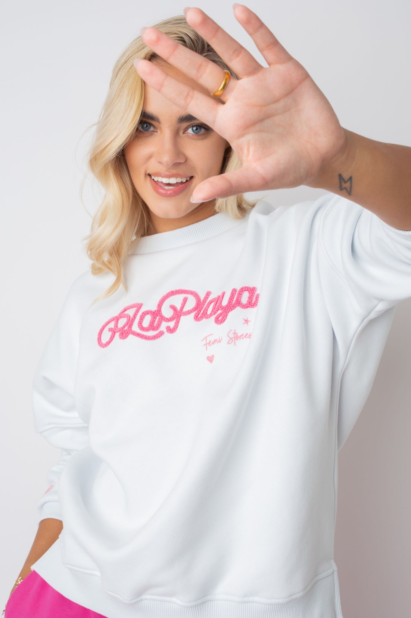 BLUZA LA PLAYA TYPU CREWNECK BIAŁA - VALD