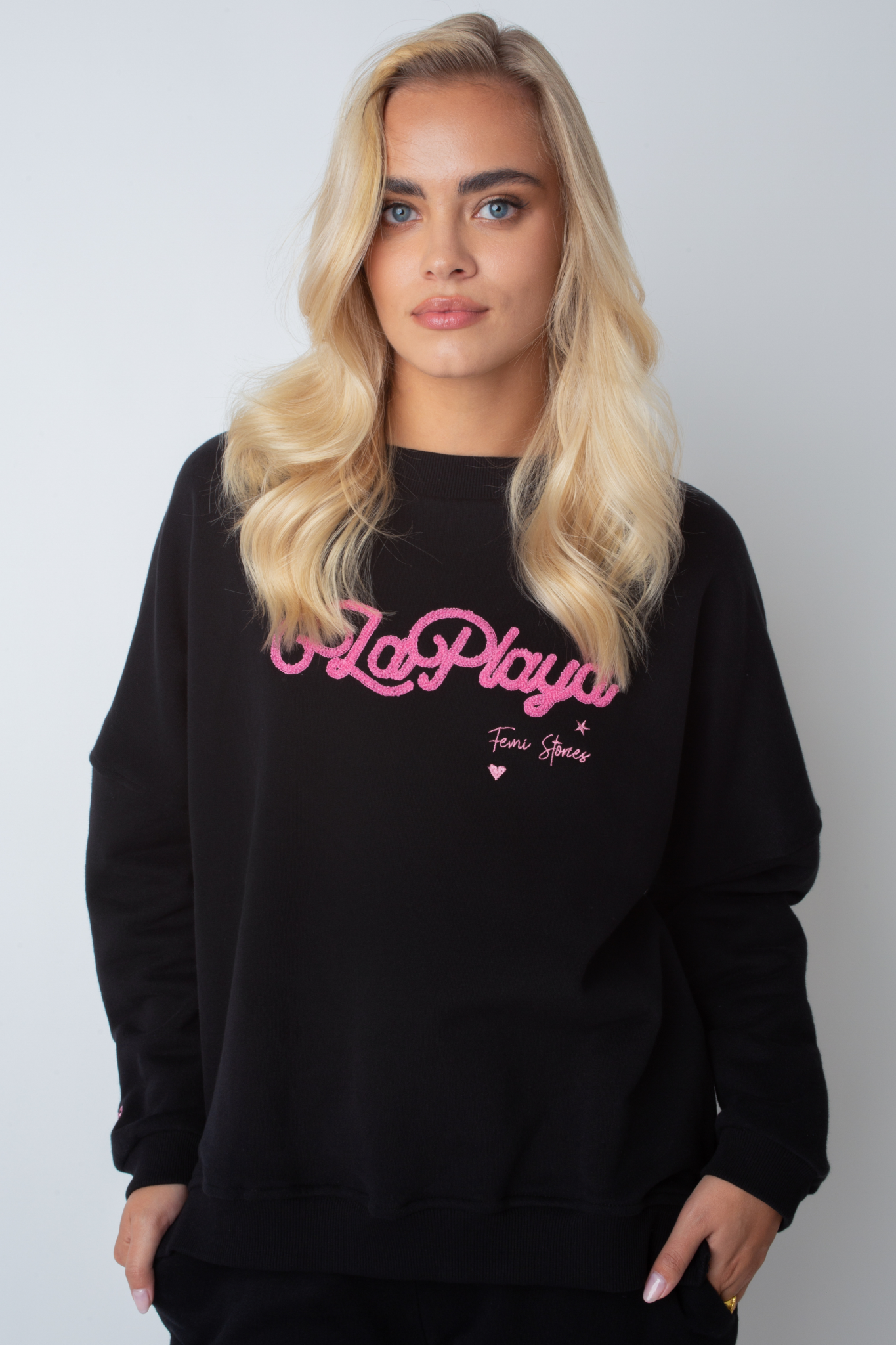 BLUZA LA PLAYA TYPU CREWNECK CZARNA - VALD