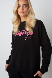 BLUZA LA PLAYA TYPU CREWNECK CZARNA - VALD