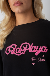 BLUZA LA PLAYA TYPU CREWNECK CZARNA - VALD