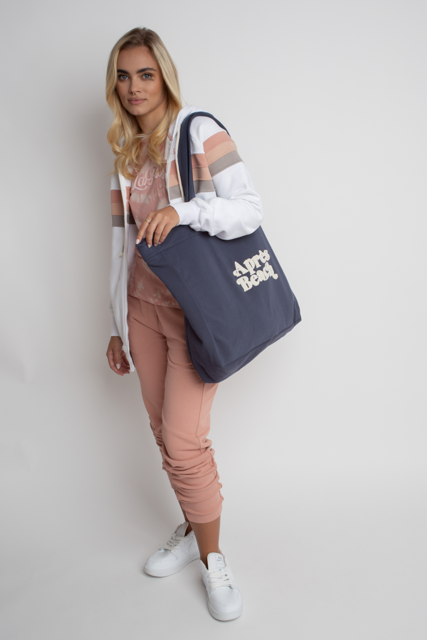 REVERSIBLE APRES BEACH SHOPPER BAG LIGHT NAVY - BORA BORA