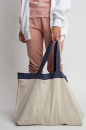 REVERSIBLE APRES BEACH SHOPPER BAG LIGHT NAVY - BORA BORA